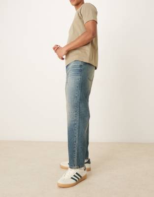 Asos Design Relaxed Tapered Jeans In Blue