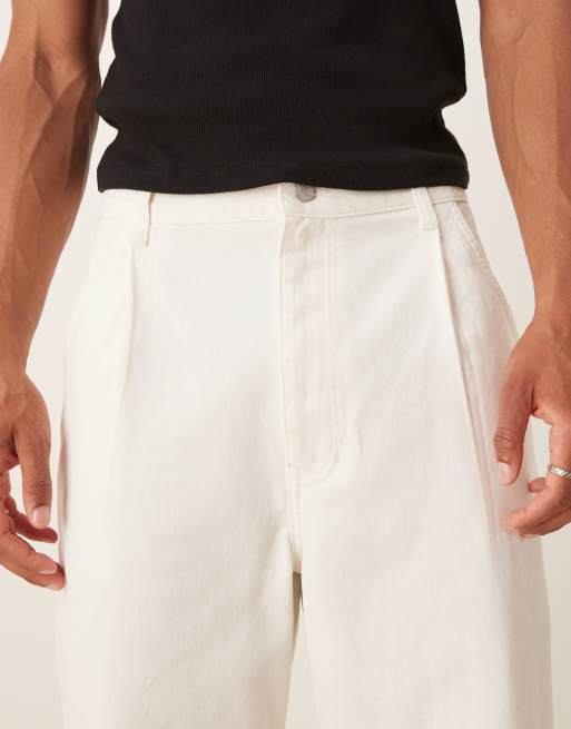 ASOS DESIGN relaxed tapered jeans in ecru