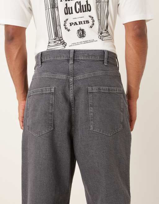 ASOS DESIGN relaxed tapered jeans in gray - part of a set
