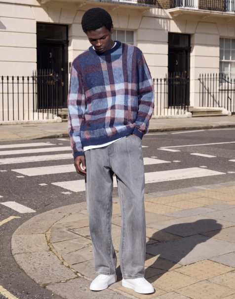 ASOS DESIGN relaxed tapered jeans in gray wash - view 1