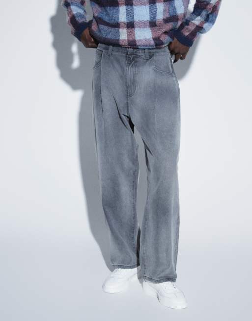 ASOS DESIGN relaxed tapered jeans in grey wash, 2 of 9