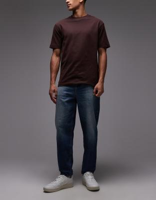 Asos Design Relaxed Tapered Jeans In Blue