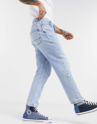 light blue stone washed jeans