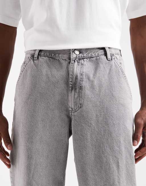 ASOS DESIGN relaxed tapered jeans in light grey wash (part of a set), 5 of 5