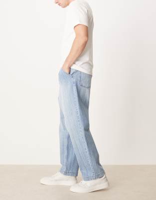 Asos Design Relaxed Tapered Jeans In Blue