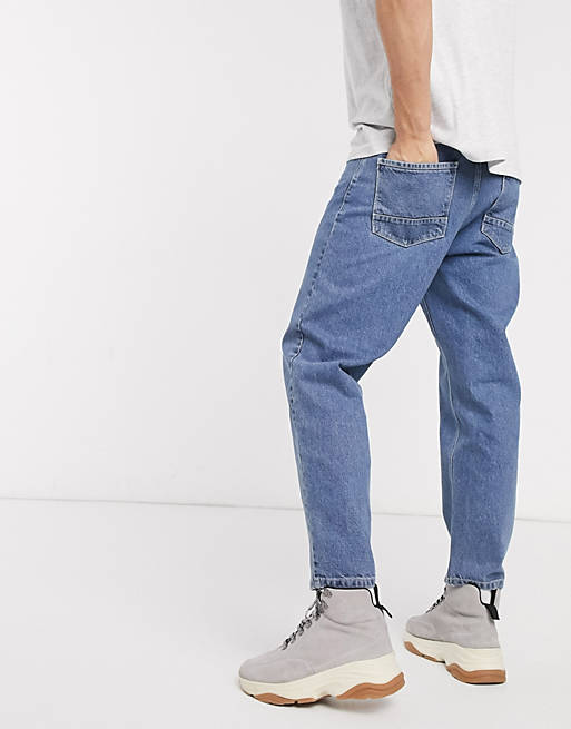 Tatum tapered cropped jeans in mid wash ASOS Herren Kleidung Hosen & Jeans Jeans Tapered Jeans 
