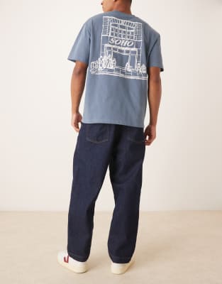 Asos Design Relaxed Tapered Jeans In Blue