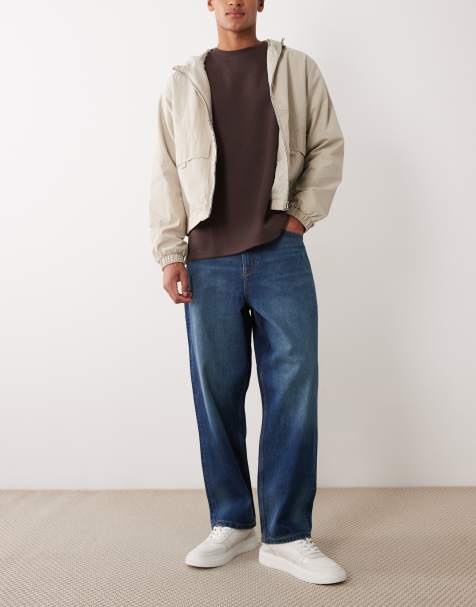 ASOS DESIGN relaxed tapered jeans in vintage dark wash blue - view 1