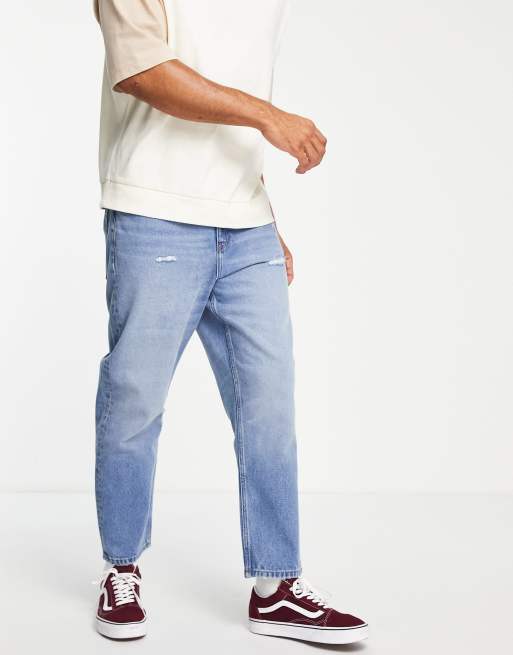 ASOS DESIGN relaxed tapered jeans in vintage mid wash | ASOS