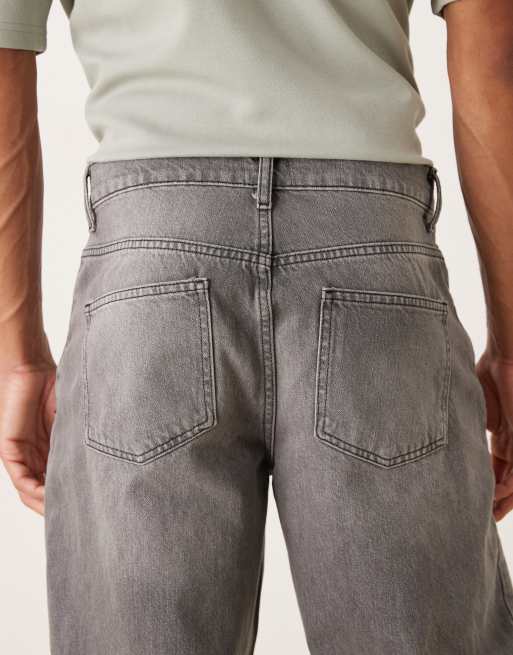 ASOS DESIGN relaxed tapered jeans in washed black with rips, 4 of 5