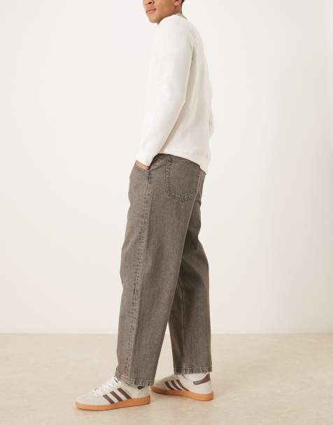 ASOS DESIGN relaxed tapered jeans in washed grey