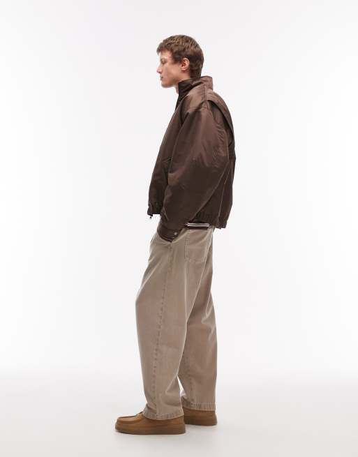 ASOS DESIGN relaxed tapered jeans in washed stone (Part of a set), 3 of 5