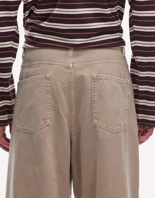 ASOS DESIGN relaxed tapered jeans in washed stone (Part of a set), 4 of 5