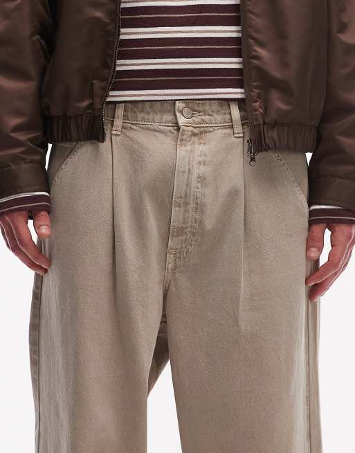 ASOS DESIGN relaxed tapered jeans in washed stone (Part of a set), 5 of 5