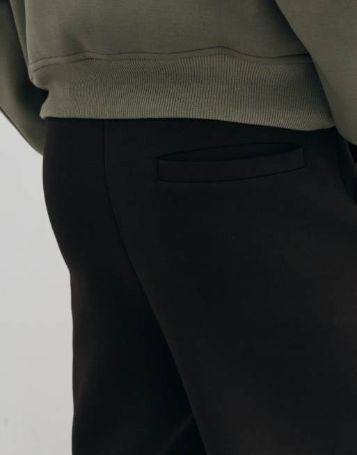 ASOS DESIGN relaxed tapered jogger with silver hardware detail in scuba-style fabric in torte, 3 of 5