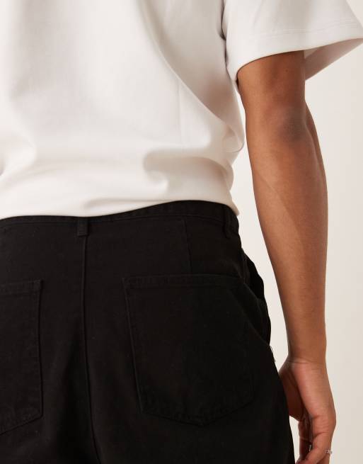 ASOS DESIGN relaxed tapered trousers in black