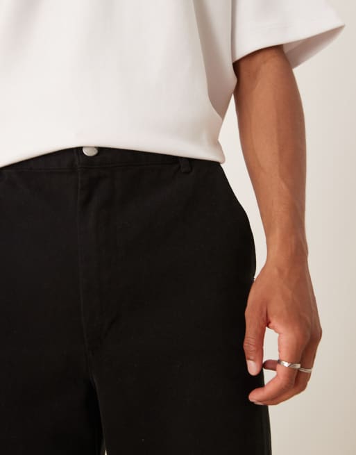 ASOS DESIGN relaxed tapered trousers in black