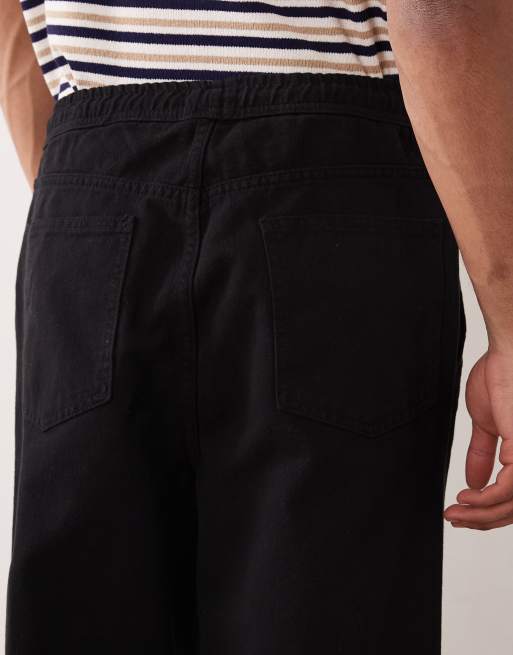 ASOS DESIGN relaxed tapered pants in black, 4 of 5