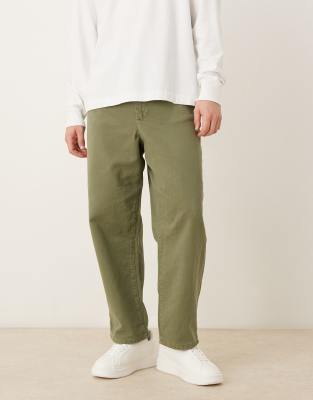 Asos Design Relaxed Tapered Pants In Green