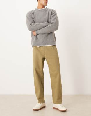 Asos Design Relaxed Tapered Pants In Green
