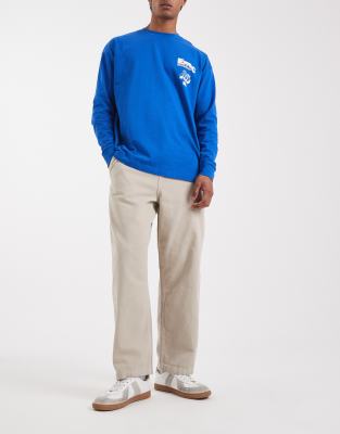 Asos Design Relaxed Tapered Pants In Neutral