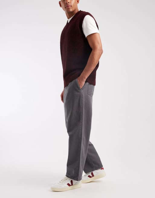 ASOS DESIGN relaxed tapered pants in washed black, 3 of 5