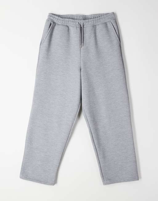 ASOS DESIGN relaxed tapered pique jogger in grey marl