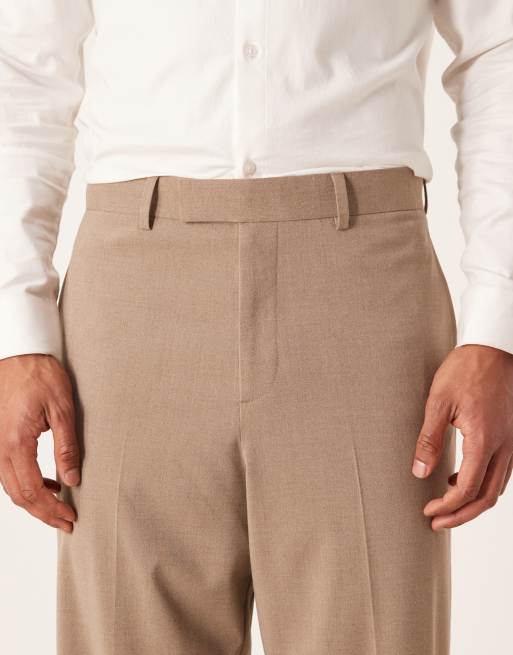 ASOS DESIGN relaxed tapered suit pants in beige, 4 of 5