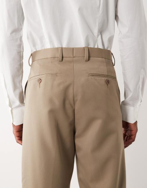 ASOS DESIGN relaxed tapered suit pants in beige, 5 of 5