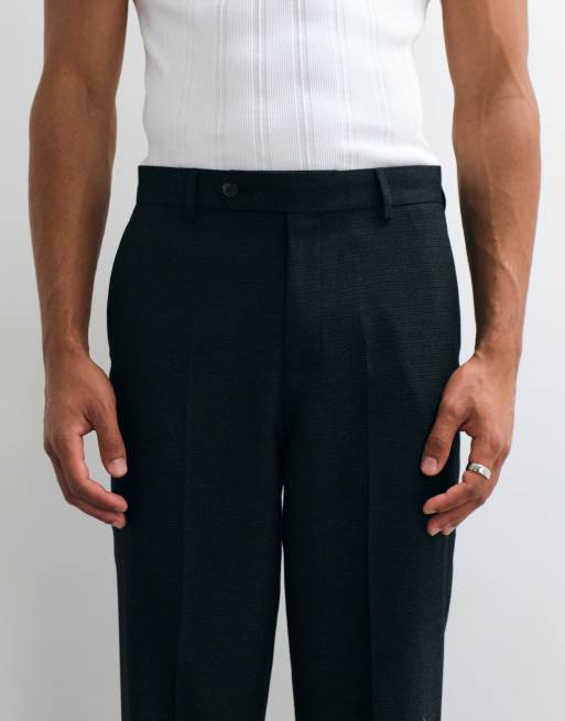 ASOS DESIGN relaxed tapered suit pants in black puppytooth, 4 of 5