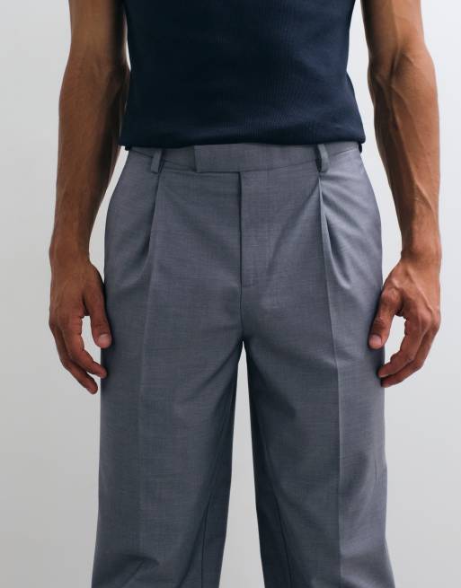 ASOS DESIGN relaxed tapered suit pants in blue, 3 of 5