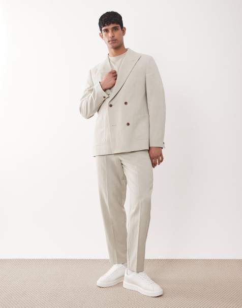 ASOS DESIGN relaxed tapered suit trousers in sage green