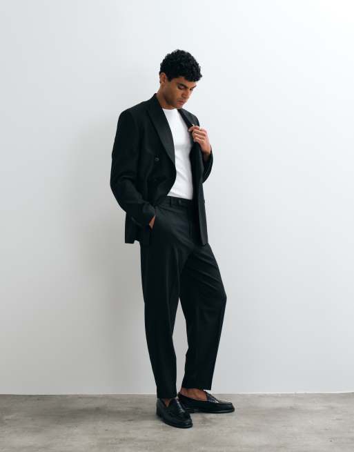 ASOS DESIGN relaxed tapered suit in black puppytooth, 3 of 3