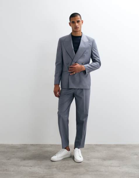 ASOS DESIGN relaxed tapered suit trouser in blue - view 1
