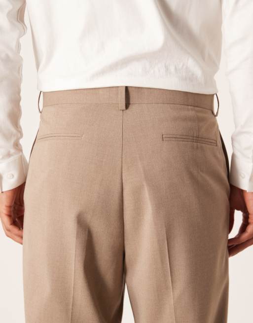 ASOS DESIGN relaxed tapered suit trousers in beige, 5 of 5