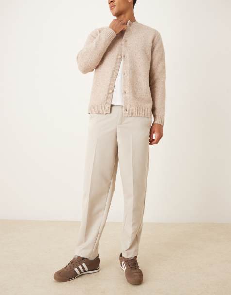 ASOS DESIGN relaxed tapered trouser with pocket detail in beige - view 1