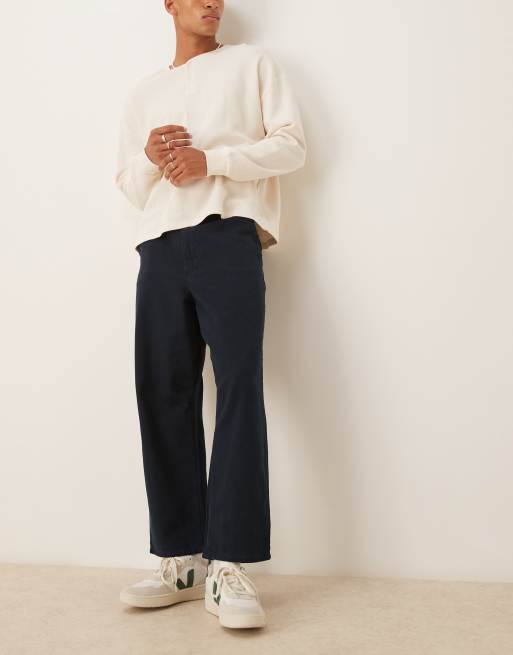 ASOS DESIGN relaxed tapered pants in navy
