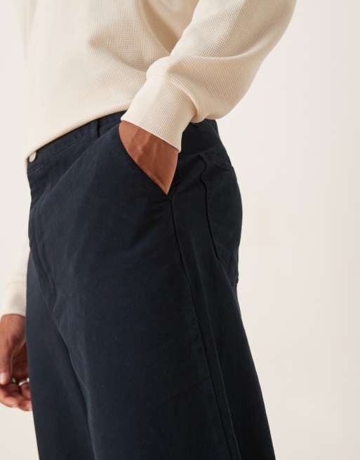 ASOS DESIGN relaxed tapered pants in navy
