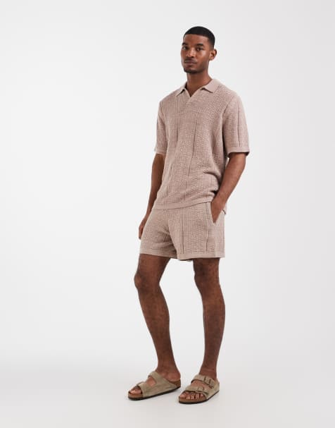 ASOS DESIGN relaxed textured co-ord in beige - view 1