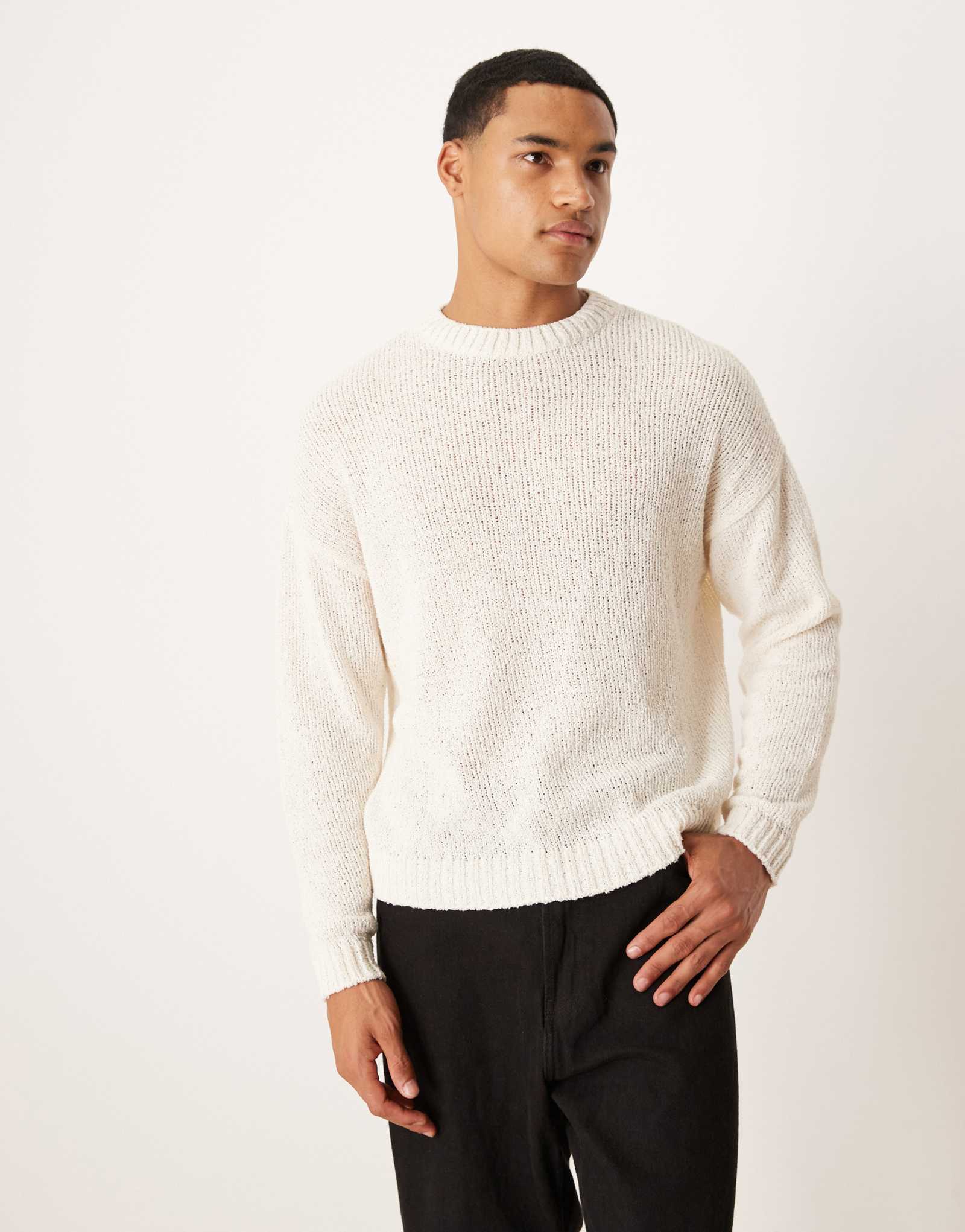 Вязаный свитер с непринужденной текстурой от ASOS DESIGN цвета экрю