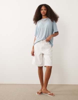 Asos Design Relaxed Textured Mesh Oversized T-shirt In Blue