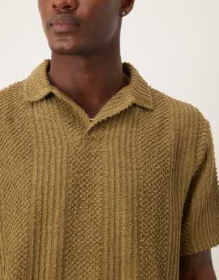 Asos Design Relaxed Textured Polo In Neutral