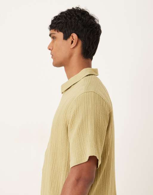 ASOS DESIGN relaxed textured shirt in beige, 4 of 5