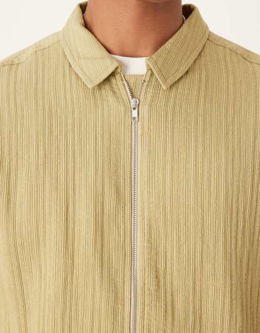 ASOS DESIGN relaxed textured shirt in beige, 5 of 5
