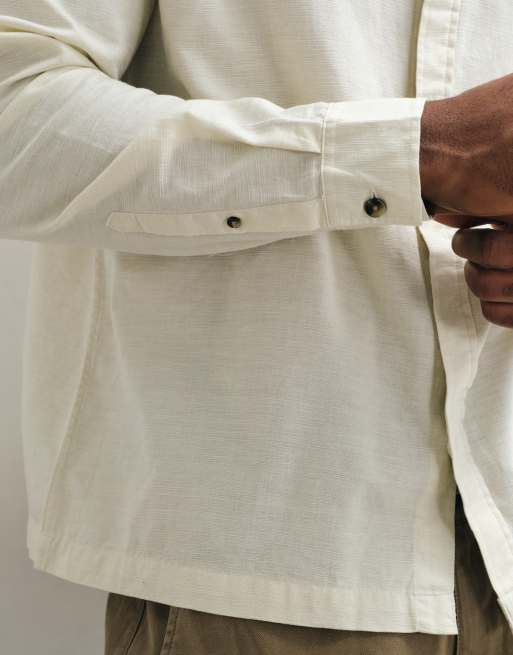 ASOS DESIGN relaxed textured shirt in beige, 2 of 5