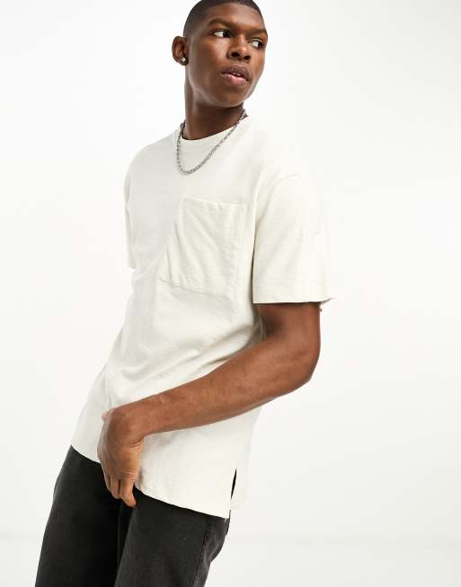 ASOS DESIGN relaxed textured t-shirt in off white | ASOS