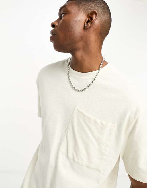 ASOS DESIGN relaxed textured t-shirt in off white | ASOS