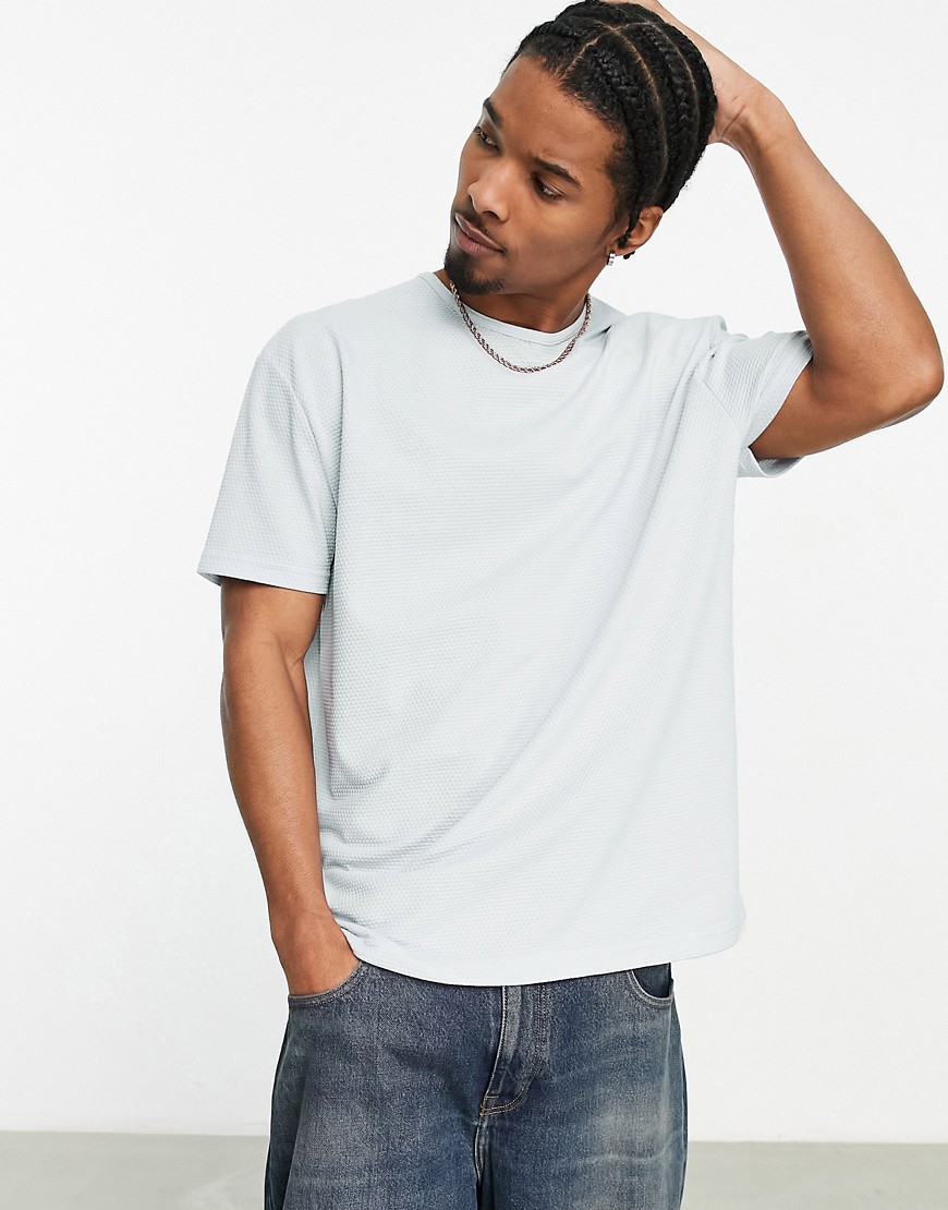 ASOS DESIGN relaxed textured t-shirt in washed blue