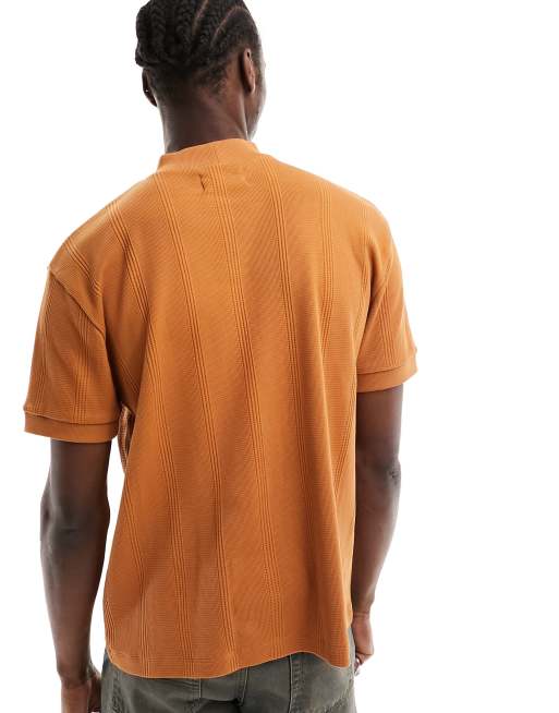 ASOS DESIGN relaxed textured turtle neck in rust | ASOS