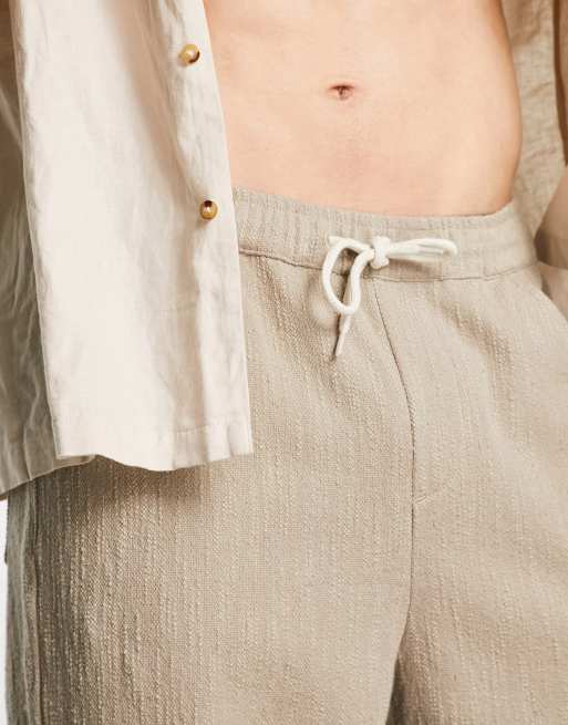 ASOS DESIGN relaxed trousers in stone, 3 of 4